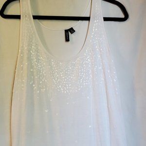 Relativity 1X White Tank with White Embellishments